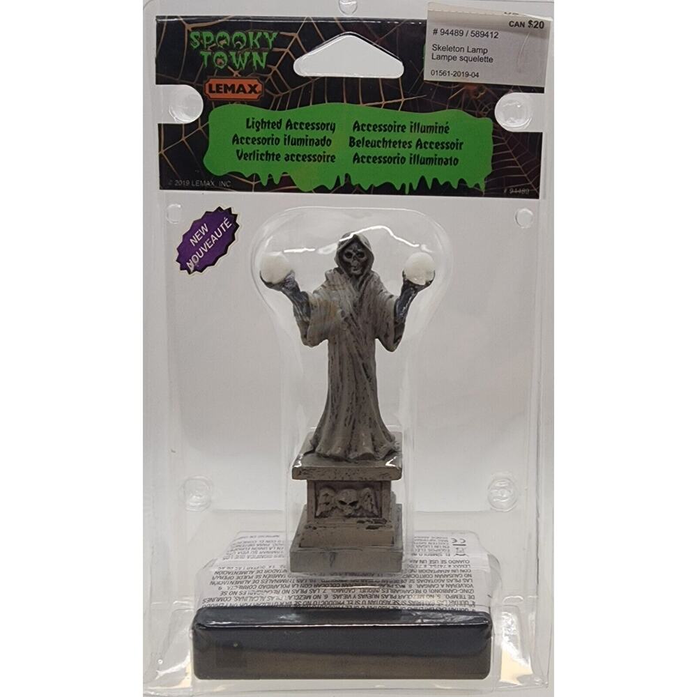 Lemax Spooky Town 2019 Skeleton Lamp Halloween Accessory Grim Reaper